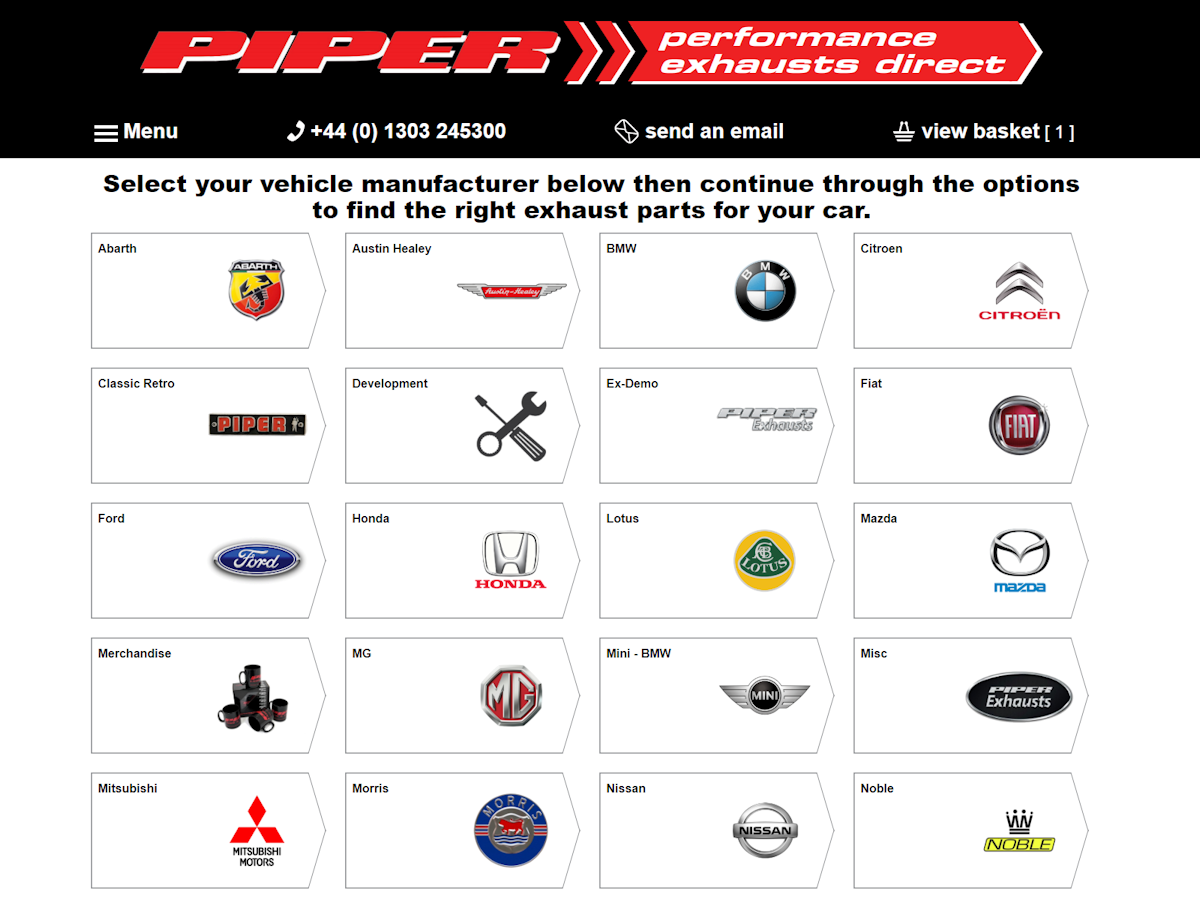 Piper Exhausts website