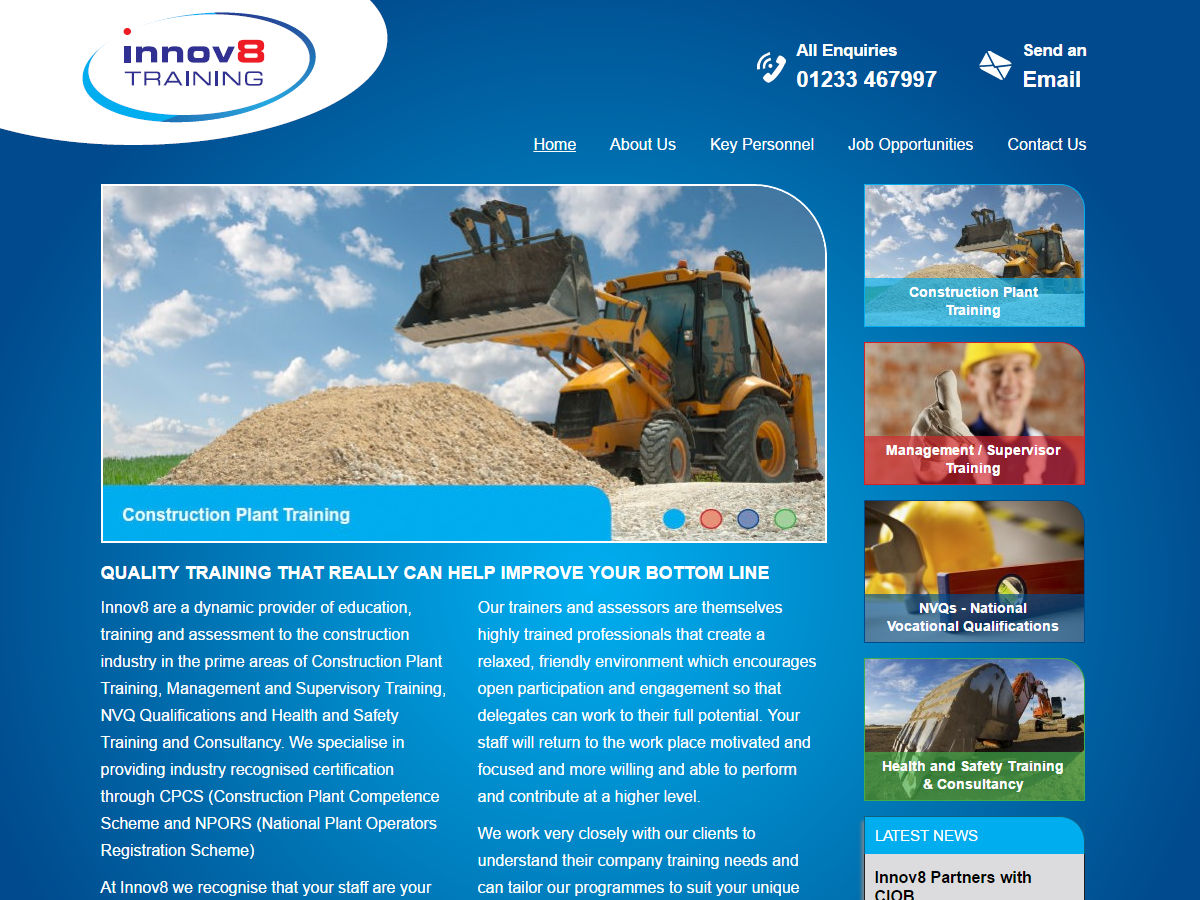 Innov8 Training Website Design